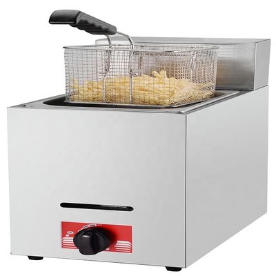 Acero inoxidable 201/304 Gas de GLP Fritar fritas francesas profundas para cocina comercial