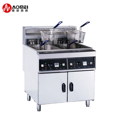 Restaurante eléctrico freidora 28L*2 2 tanque 4 protector de sobrecalentamiento de la cesta 800x805x1100