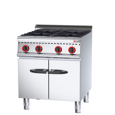 Comerciante de cocina de acero inoxidable 4 quemadores con gabinete y OEM ODM Servicios