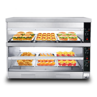 Display de comida caliente de 2 capas para mantener la comida caliente