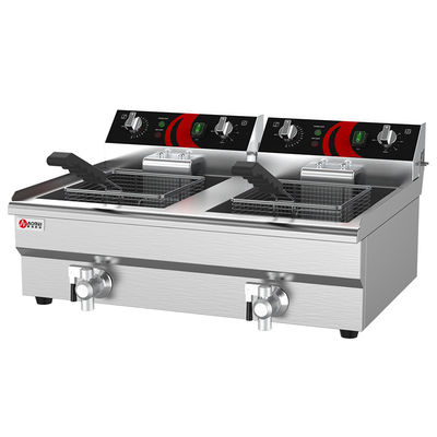 Máquina de freír eléctrica de doble depósito de 12L Frigorífico profundo con tamaño de cesta 210*220*120mm