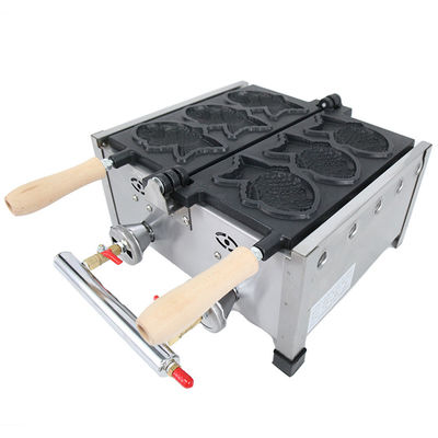 Máquina para hacer Taiyaki 6 PCS Pez Taiyaki Tipo de GLP Fabricante de gofres de pescado 470x380x210mm