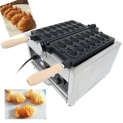 14PCS Japonés en forma de pescado Taiyaki fabricante eléctrico Mini Waffle Cone horno para 220V