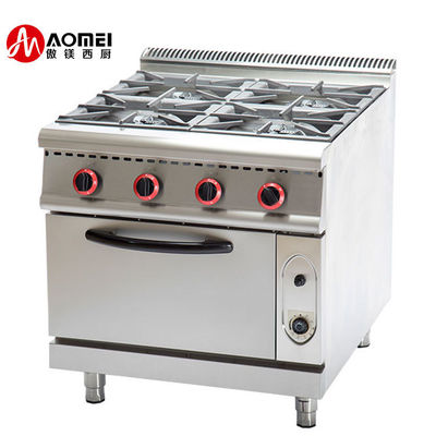 Cocina comercial Modelo tradicional privado de gas de 4 quemadores con horno de gas
