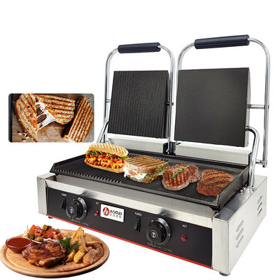 Grill eléctrico tostadora de acero inoxidable Grill de contacto Panini Grill de prensa comercial