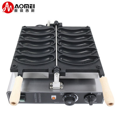 10Máquina eléctrica de waffle para hornear waffles en forma de plátano.