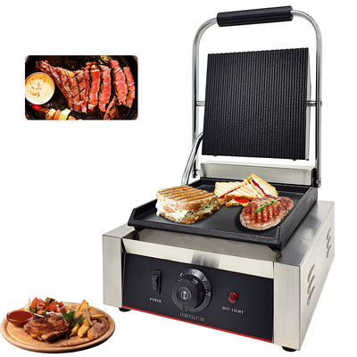 Grill eléctrico comercial Panini Sandwich portátil Grill de contacto 305*340*190mm 10.8kg