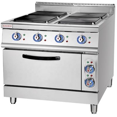 380V-415V Voltage Electric Commercial Cooking Range con plato caliente cuadrado y horno