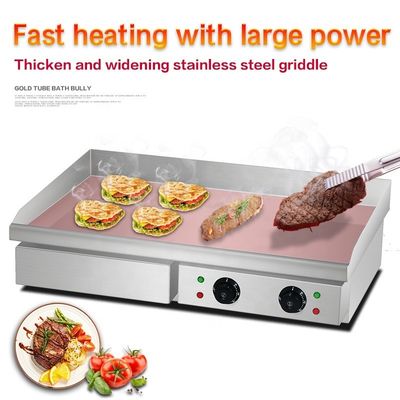 Grill de plato plano eléctrico para cocina de restaurante