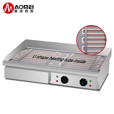 Grill de plato plano eléctrico para cocina de restaurante