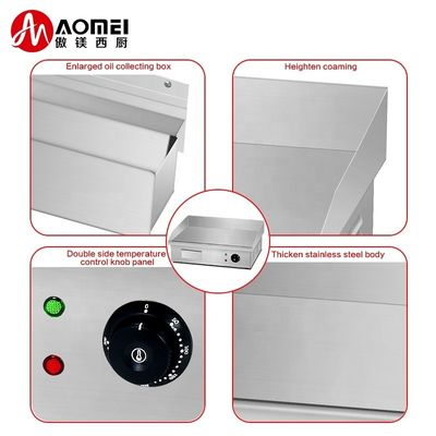 Grill eléctrico de hierro fundido vertical comercial de 550x425x225mm con cuerpo de acero inoxidable