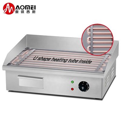Grill eléctrico de hierro fundido vertical comercial de 550x425x225mm con cuerpo de acero inoxidable