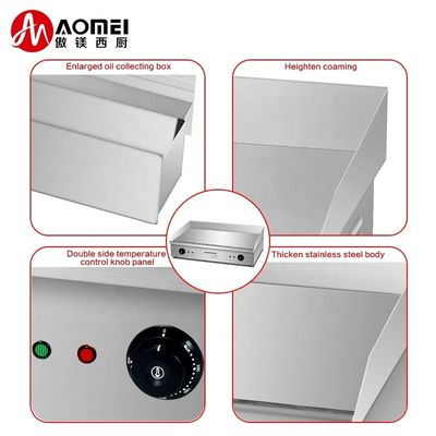 Placa de parrilla eléctrica de plata blanca de 35 kg panel de control de temperatura doble