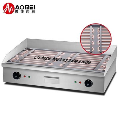 Placa de parrilla eléctrica de plata blanca de 35 kg panel de control de temperatura doble