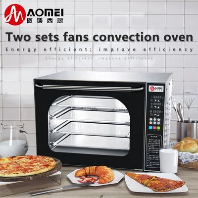 Horno de convección de vidrio digital de acero inoxidable para la producción de pan de panadería