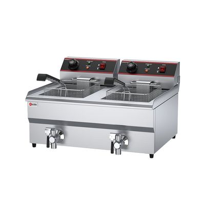Máquina de freír papas fritas eléctricas de acero inoxidable con control de temperatura y cubierta 13L