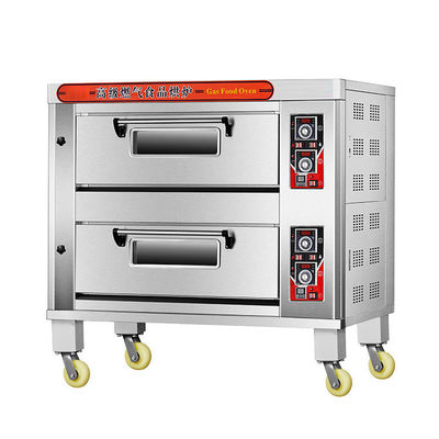 1330x840x1340mm Multifuncional 2 cubiertas 4 bandejas Pan de gas Pizza horno de horneado industrial