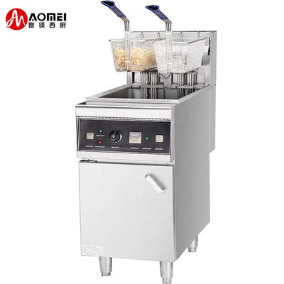 Restaurante eléctrico freidora 28L*2 2 tanque 4 protector de sobrecalentamiento de la cesta 800x805x1100