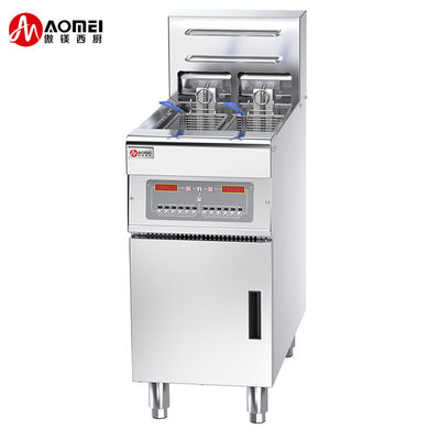 Restaurante eléctrico freidora 28L*2 2 tanque 4 protector de sobrecalentamiento de la cesta 800x805x1100