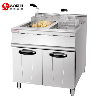 Restaurante eléctrico freidora 28L*2 2 tanque 4 protector de sobrecalentamiento de la cesta 800x805x1100