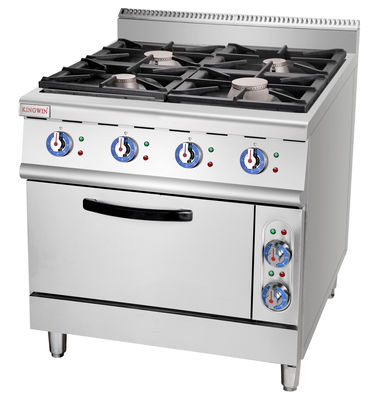 Equipo de cocina de acero inoxidable 4 quemadores estufas de gas natural con gas 220V