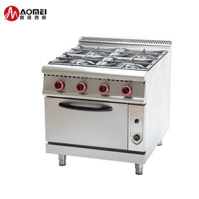 Cocina portátil de gas con estufa de 4 quemadores y horno de acero inoxidable multifuncional