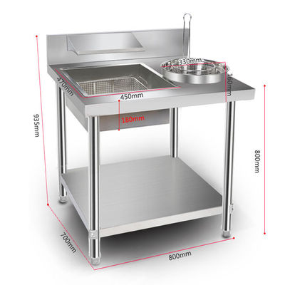 800/1000x700x800mm Mesa de cocina comercial para el empaquetado rápido y sin problemas