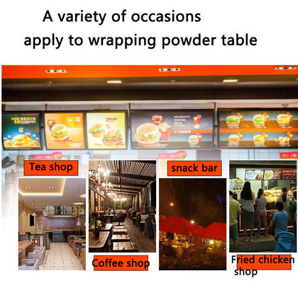 Mesa de panado de pollo de acero inoxidable para envasar polvo en cocinas comerciales