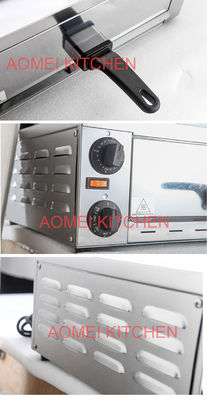 Cocina comercial Horno eléctrico de pizza de acero inoxidable con cacerola 220V 1200W
