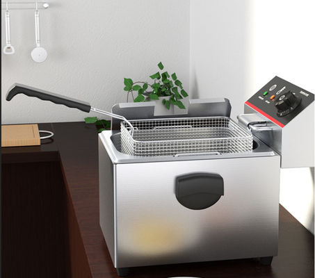 Fritera eléctrica de acero inoxidable para pollo y papas fritas en restaurantes