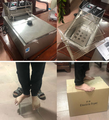 Fritera eléctrica de acero inoxidable para pollo y papas fritas en restaurantes