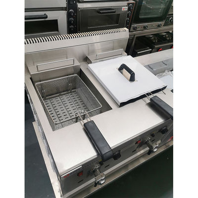 Comerciantes eléctricos de 18L con tanques dobles y freidoras de chispas con válvula de escape de aceite