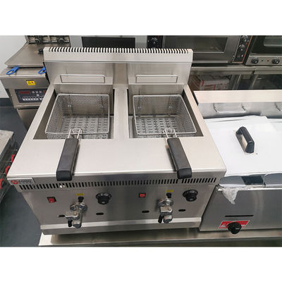 Comerciantes eléctricos de 18L con tanques dobles y freidoras de chispas con válvula de escape de aceite