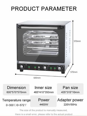 Aparatos de cocina comerciales Horno eléctrico para hornear pan de 35 kg con múltiples funciones