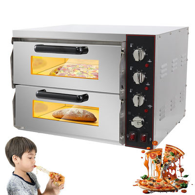 Equipo de cocina de panadería de doble capa Horno eléctrico de pizza para cocinas comerciales