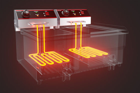 Fritadora eléctrica de acero inoxidable para alta productividad