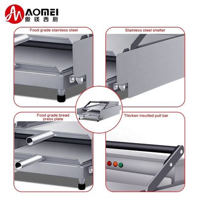 Material de aleación de aluminio Prensadora eléctrica de hamburguesas para el control del temporizador mecánico