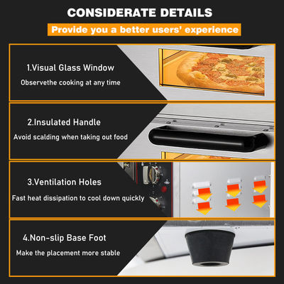 Máquina de hornear pan de pizza de cubierta eléctrica para bebidas alimenticias