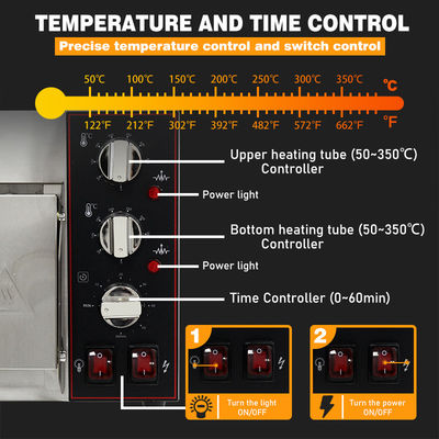 Horno eléctrico para hornear pan pizza torta cocina con piedra de pizza y temporizador 585x480x300mm