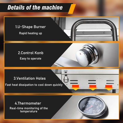 Máquinas de panadería Horno de gas para pizzas Grill tamaño 320*320mm Grill de pizza portátil para camping