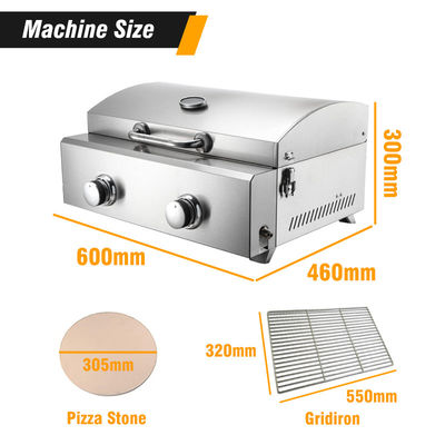 Horno de pizza de gas para panadería y preparación de alimentos de tamaño de parrilla de 550*320 mm