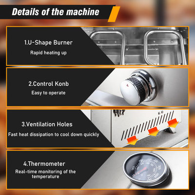 Horno de pizza de gas para panadería y preparación de alimentos de tamaño de parrilla de 550*320 mm