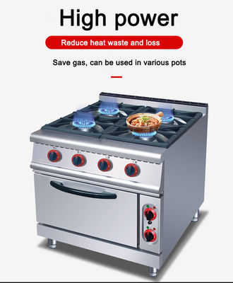 Gas 4 quemadores estufa con horno eléctrico para una fácil operación en las necesidades comerciales de cocina