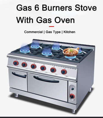 Comercial 6 quemadores horno de gas Range estufa 220KG Capacidad y tensión V LPG2800PA