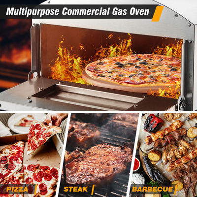 Fuego de gas horno de pizza de doble quemador para el comercio con soporte en línea después del servicio
