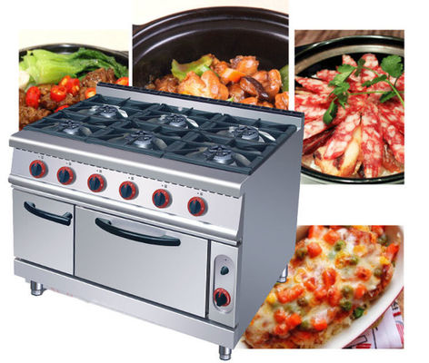 Comercial 6 quemadores horno de gas Range estufa 220KG Capacidad y tensión V LPG2800PA