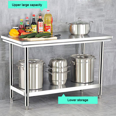 Hotel Buffet Equipo de comidas de acero inoxidable Cocina Mesa de trabajo 1.2/1.5/1.8/2.0M longitud