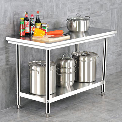 Plata Hotel Buffet Equipo de comidas de acero inoxidable Mesa de trabajo 1.2/1.5/1.8M para cocina