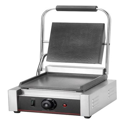 220V 1.8KW Grill de contacto eléctrico de acero inoxidable Panini Press Griddle Sandwich Maker