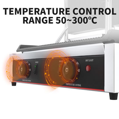 Grill eléctrico de contacto 565x370x190mm Placa de barbacoa caliente con doble placa de Panini con ranuras